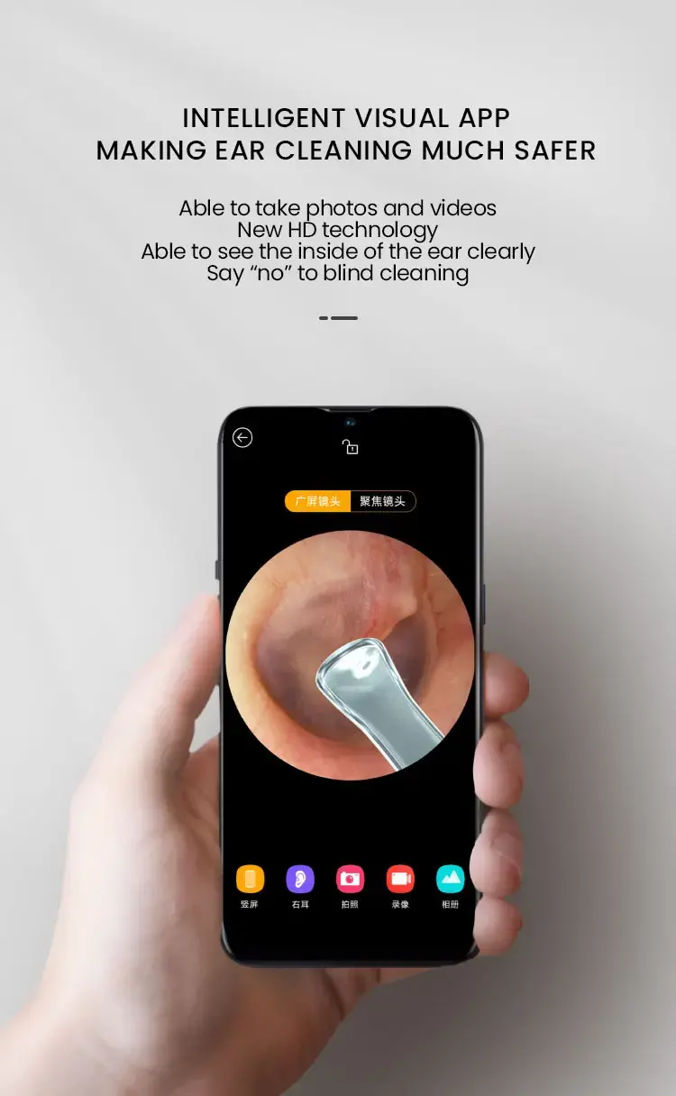 Wireless visual ear canal cleanser endoscope
