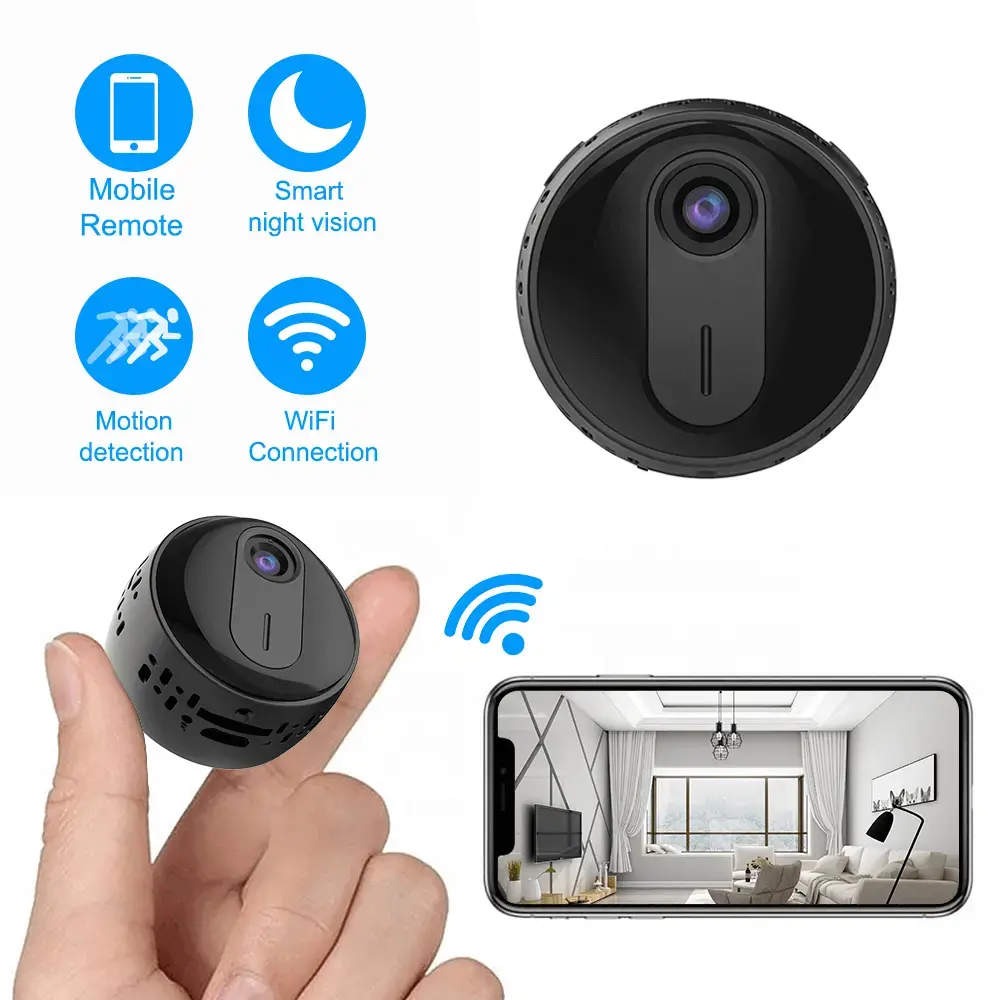 Tiny home security camera, compact indoor security camera, with 1080P HD video, night vision, motion detection, two-way audio wireless night vision security, WiFi IP Camera, for taking care of Baby, Pet, Nanny-VH3