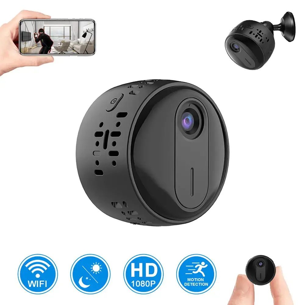 Tiny home security camera, compact indoor security camera, with 1080P HD video, night vision, motion detection, two-way audio wireless night vision security, WiFi IP Camera, for taking care of Baby, Pet, Nanny-VH3