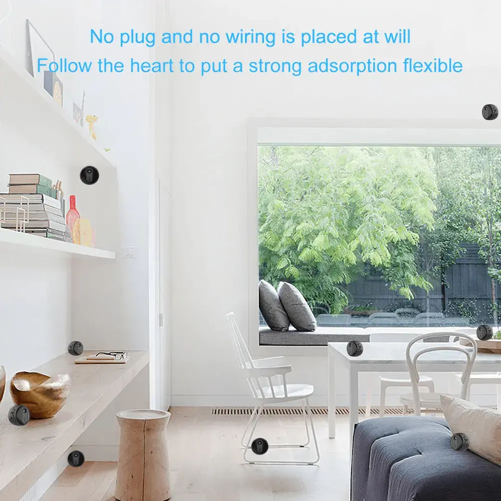 Tiny home security camera, compact indoor security camera, with 1080P HD video, night vision, motion detection, two-way audio wireless night vision security, WiFi IP Camera, for taking care of Baby, Pet, Nanny-VH3