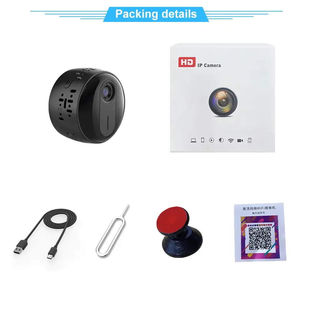 Tiny home security camera, compact indoor security camera, with 1080P HD video, night vision, motion detection, two-way audio wireless night vision security, WiFi IP Camera, for taking care of Baby, Pet, Nanny-VH3