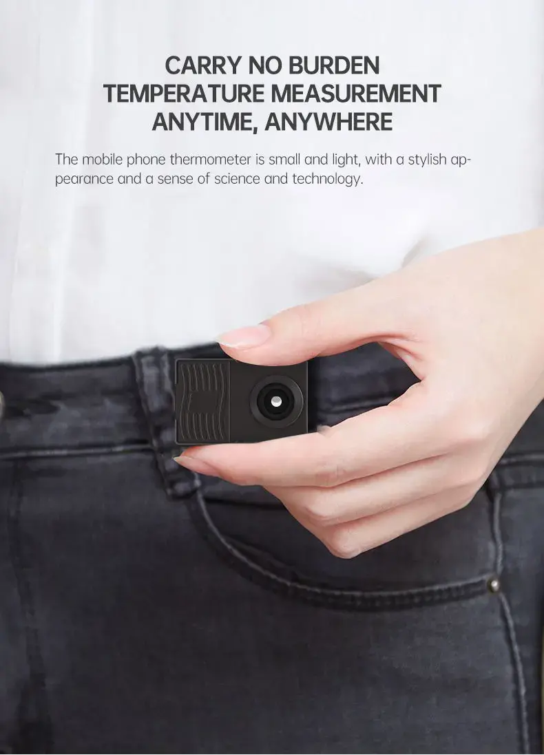 Hot sale portable digital AI infrared thermal imaging camera on mobile phone plug and play cell phone thermometer.
