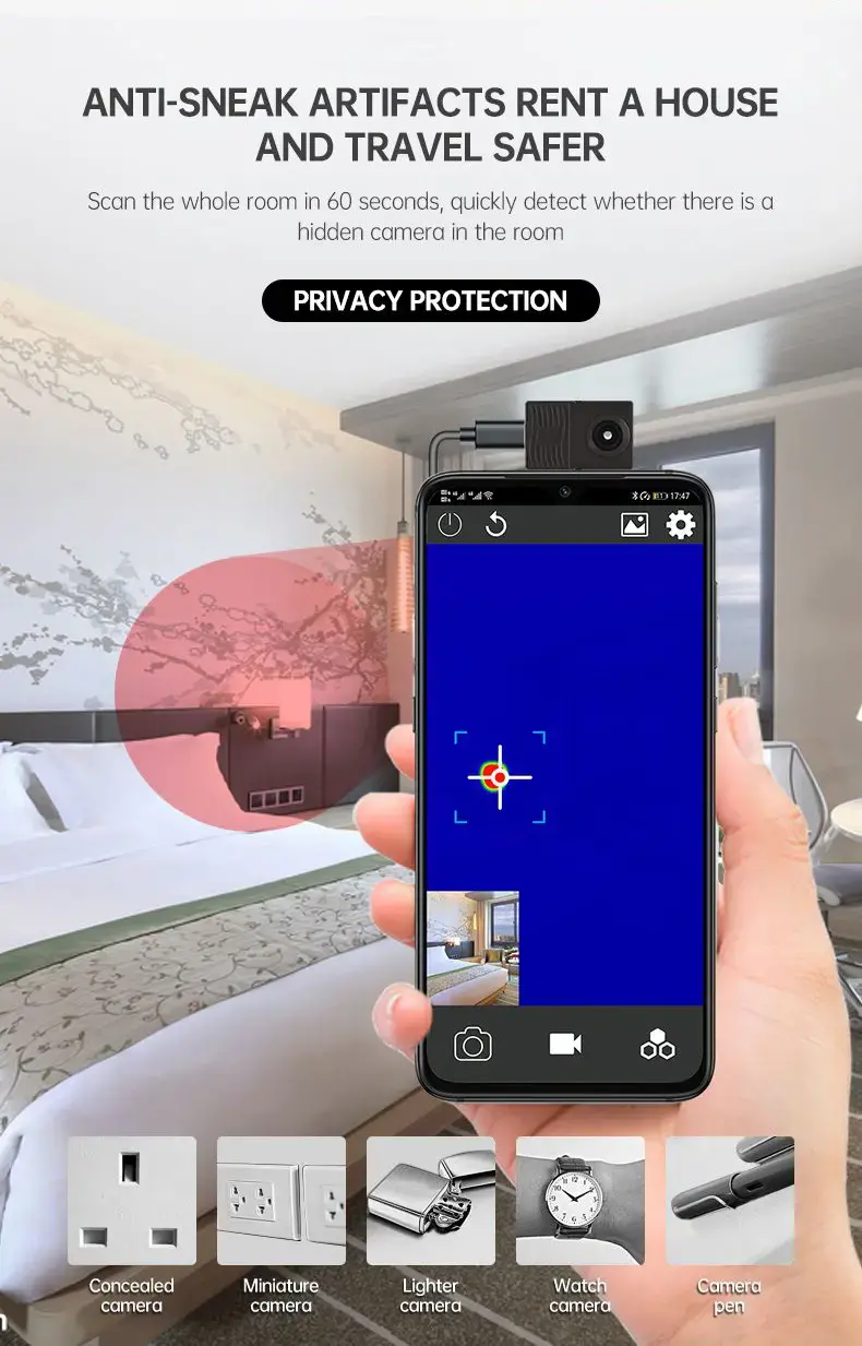 Hot sale portable digital AI infrared thermal imaging camera on mobile phone plug and play cell phone thermometer.