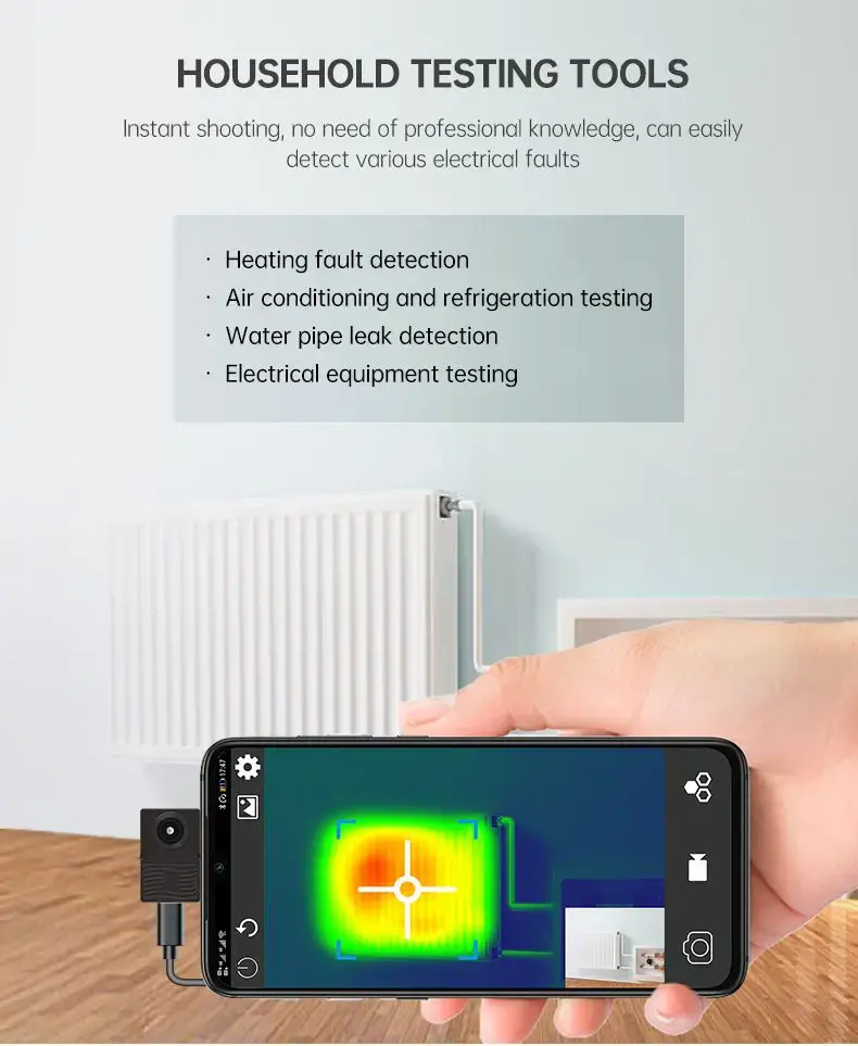 Hot sale portable digital AI infrared thermal imaging camera on mobile phone plug and play cell phone thermometer.