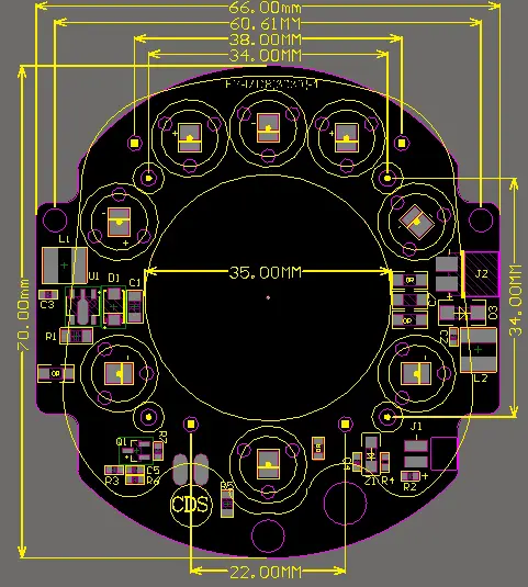 850 IR LED light board for IP camera Structure